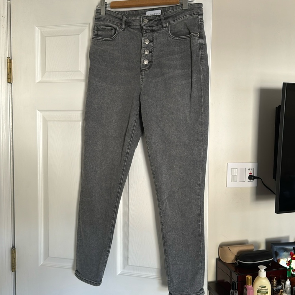 High waisted grey Loft jeans